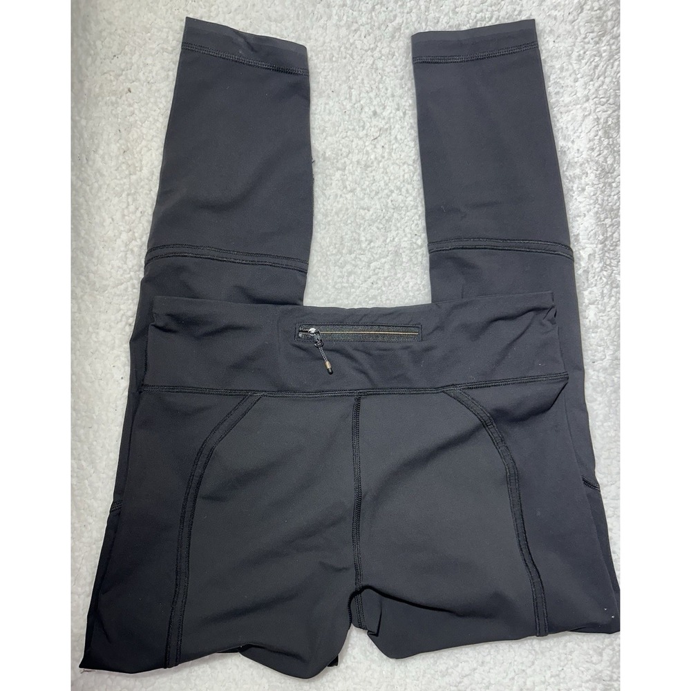 Lululemon Black  Zip Pocket Ankle Leggings Women's size 8 *FLAW* Pre-Owned - Picture 2 of 7